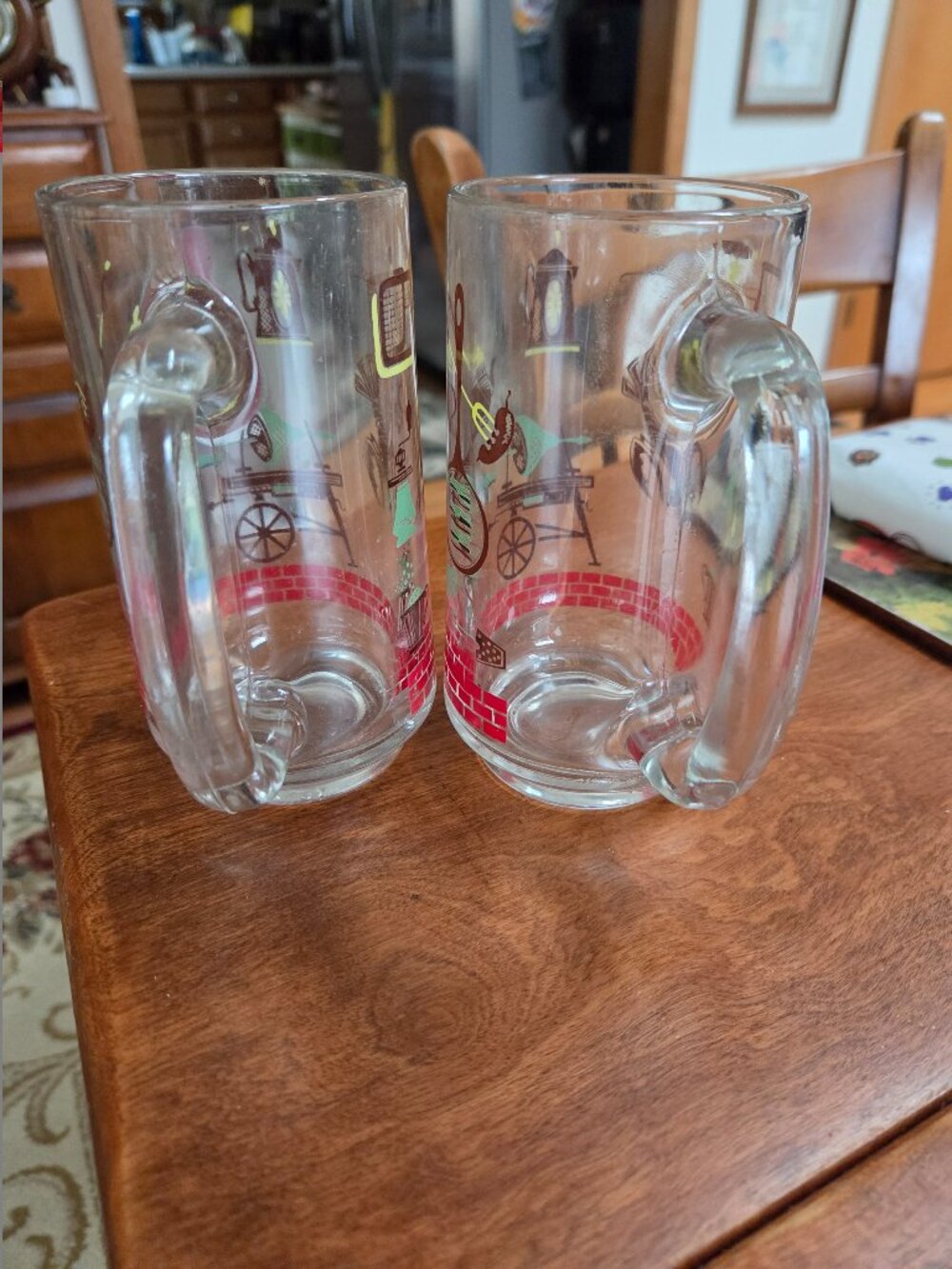 mid century hazel atlas steins/mugs cookout pattern
